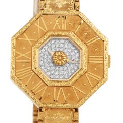Buccellati Oktachron Diamond Dial 18k Yellow Gold Quartz Watch |Dover Jewelry|