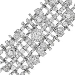 CHANEL Tweed de Chanel 12.0cts Diamond 18K Gold Wrap Bracelet  |Dover Jewelry|