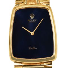 Rare Rolex Vintage Cellini Blue Dial 18K Gold Vintage Mens Watch