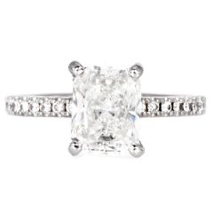 Custom Radiant Cut GIA Certified Diamond Engagement Ring
