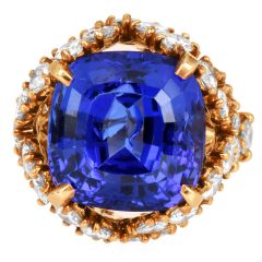 Tiffany & Co. Vintage 12.90cts Tanzanite Diamond Cocktail Ring
