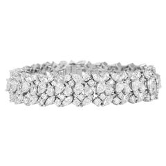 Diamond 24.50 carat Platinum Wide Wrap Bracelet 