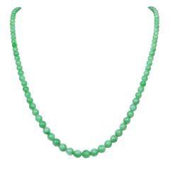 Natural Jadeite Jade Beads Necklace with 18K Multi-Gemstone Clasp