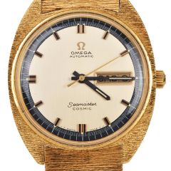 Omega Vintage Seamaster Cosmic 18K Bark-Finish Yellow Gold Watch