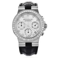 Bvlgari Diagono 35mm Chronograph 18K Diamond Watch Ref CHW 35 G