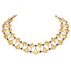 Buccellati Sapphire Vintage 18K Gold Choker Necklace