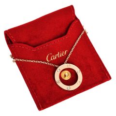 Cartier LOVE Pendant – 3 Diamonds, 18K Rose Gold, Iconic Design