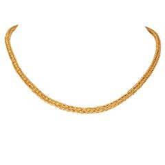 18K Yellow Gold Braided Rope Collar Chain Necklace - 33.5 grams