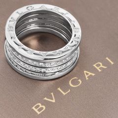 Bvlgari B.Zero1 4-Band Eternity Ring in 18K White Gold Pavé Diamonds