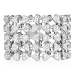 Luxury 10.25cts Diamond Triangle Link 18K Gold Wide Bracelet|Dover Jewelry|