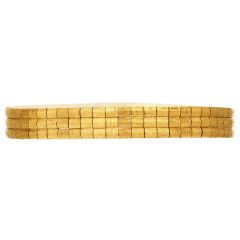 Vintage 18K Yellow Gold Textured Three-Row Chain Bracelet