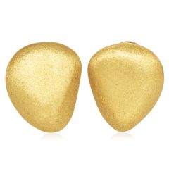 MAZ 18K Elegant Brushed Gold Clip-On Earrings