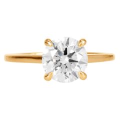 GIA 2.02 Brilliant Round 18K Gold Solitaire Engagement Ring