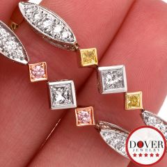 Michael Beaudry 4.30ct Pink Yellow Diamond Platinum Gold Bracelet