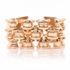 Tiffany & Co. Vintage Wide 14K Yellow Gold Fancy Tank Link Bracelet