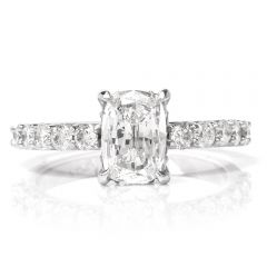 GIA Certified Diamond Pave Platinum Engagement Ring