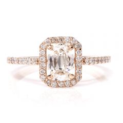 Cushion Halo GIA Diamond Rose Gold Engagement Ring