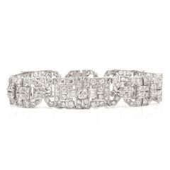 Antique Art Deco Diamond Platinum Filigree Bracelet
