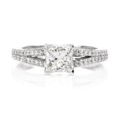 Tacori GIA Diamond Platinum Split Shank Engagement Ring 