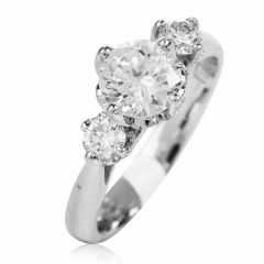 Tacori Diamond Platinum 3 Stone Engagement Semi-mount Ring