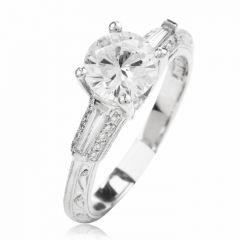 Tacori Diamond Platinum 3 Stone Engagement Semi-mount Ring