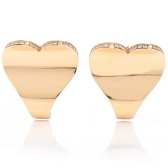 Roger Dubuis Diamond 18K Heart Clip On Earrings