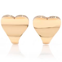 Roger Dubuis Diamond 18K Heart Clip On Earrings