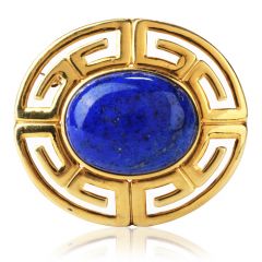 Egyptian Vintage Lapis Lazuli 14K Brooch Pin 