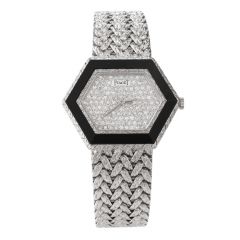 Piaget Vintage Diamond Onyx Dial 18k Gold Unisex watch Ref. 95785 A6 
