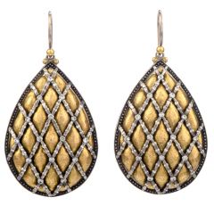 Gurhan 24K Gold Silver Diamond Dangle Drop Earrings
