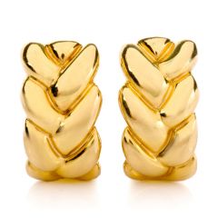 Cartier Estate 18K Yellow Gold Braid Clip-On Earrings