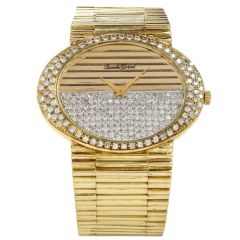 Vintage Bueche Girod Diamond 18K Gold Ref YG1200 Mechanical Watch