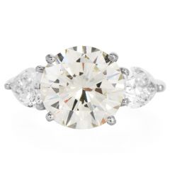 7.21cts Diamond Platinum Three Stone Engagement Ring