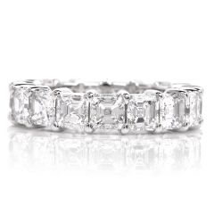 Square Cut 6.36-carats Diamond Eternity Platinum Band Ring