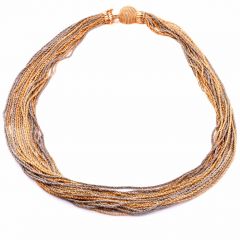Vintage Marchisio Heavy Twisted Rope Multi Strand 18K Gold 22 Inches Necklace