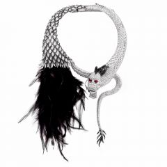 French Haute Joaillerie Diamond Ruby Dragon Necklace