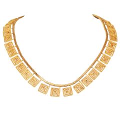 Ilias Lalaounis Vintage Greek Key Motif Collar 18K Gold Necklace