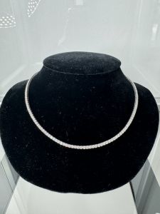 14K Gold 10.60cts Natural Diamond G VS2 Tennis Necklace
