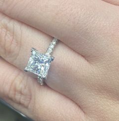GIA 1.83 Carat Princess Cut Diamond Platinum Solitaire Engagement Ring 