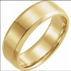 14K Yellow 7 mm Beveled-Edge Band with Satin Finish