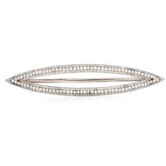 Antique Diamond and Pearl Platinum Hair Clip