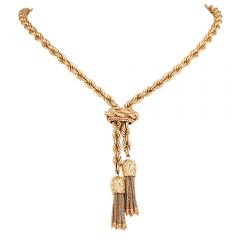 Hammerman Brothers Vintage Rope Gold Slide Chain Necklace