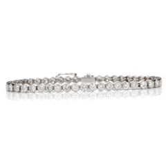 Deco Design 2.82ct Round-Cut Diamond Platinum Line Tennis Bracelet