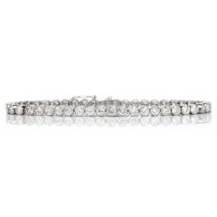 Estate Deco Style  3.80cts Diamond Platinum Line Tennis Bracelet