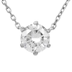 Classic Vintage 0.70ct Diamond Solitaire Platinum Necklace