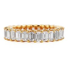 3.82 carats Baguette Cut Diamond Yellow Gold Eternity Band Ring