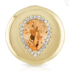 Citrine Diamond Dome Ring