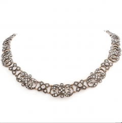Antique Victorian Diamond Silver on Gold Necklace Dover Jewelry