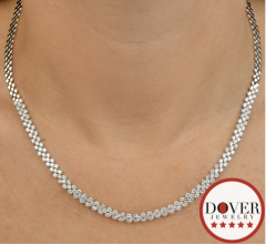 Estate 5.78cts Diamond 18K Gold Choker Chain Link Necklace 