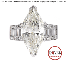 GIA Natural Yellow Center stone Diamond 18K Gold Marquise Engagement  Ring